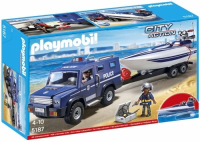 Playmobil - City Action Police Truck with Speedboat
